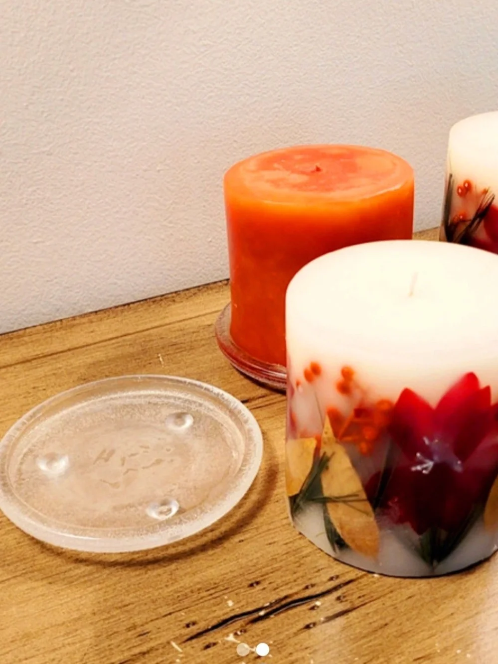 Holiday Pressed Candles Three Pieces